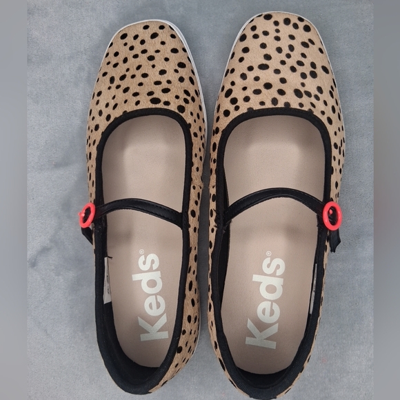 Keds Shoes - Keds Flats Womens Mary Jane Cow Tan Leather Square Toe Adjustable Buckle 8.5 M